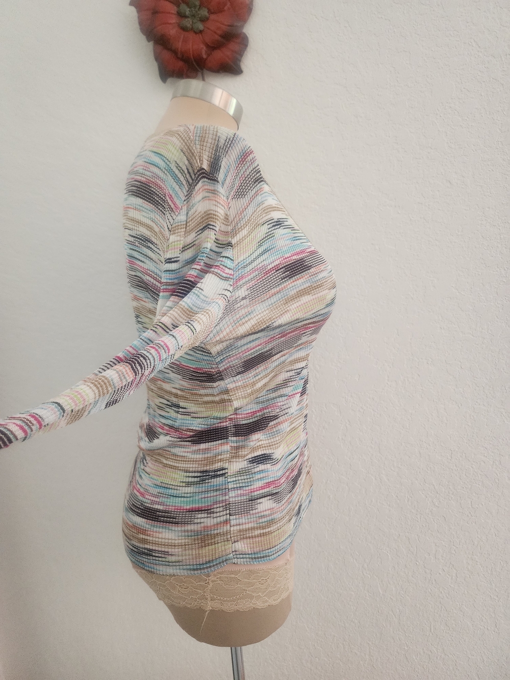 M MISSONO | Multicolor Striped V-Neck Button Cardigan - Picture 10 of 16